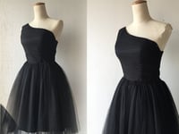 Image 1 of Lovely Black Short Tulle Homecoming Dresses, Little Black Dresses, Party Dresses