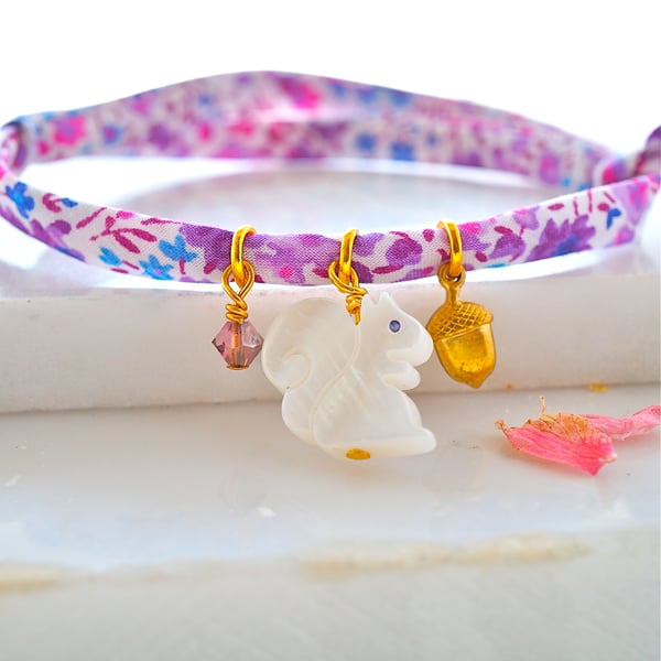 Image of Squirrel Liberty print bracelet