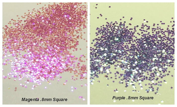 Image of Colored Iridescent Square Glitter 1mm