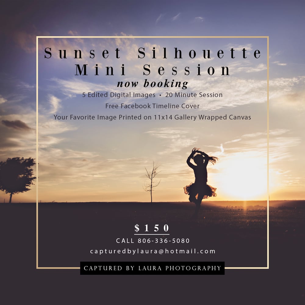 Image of Amarillo Photographer | Sunset Silhouette Mini Sessions