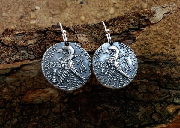 Image of Half Shekel of Tyre, 'Temple Tax Coin' Earrings