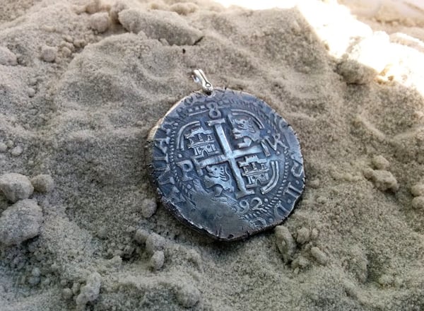 Image of 'Piece of Eight' Spanish 8 Reales Cob 1692 Pendant