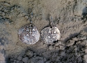 Image of 1 Reale 'Pirate' Cob Coin Earrings