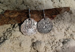 Image of 1 Reale 'Pirate' Cob Coin Earrings