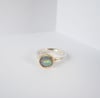 STERLING SILVER, BOULDER OPAL AND 9CT GOLD BLYTHE RING