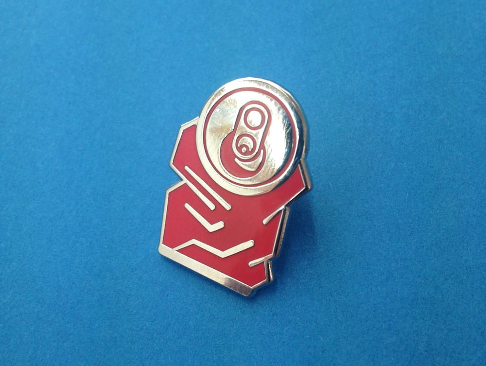 Image of Crushed can enamel pin badge