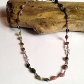 Image of tourmaline crocheted necklace