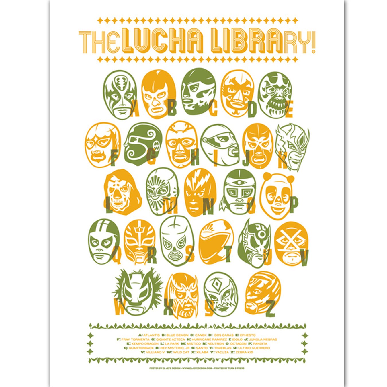 Image of Lucha Library poster by Rockets Are Red