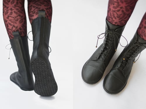 Image of Lace up boots - Impulse in Pebbled Black