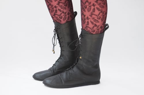Image of Lace up boots - Impulse in Pebbled Black 
