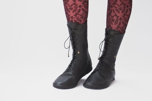 Image of Lace up boots - Impulse in Pebbled Black 