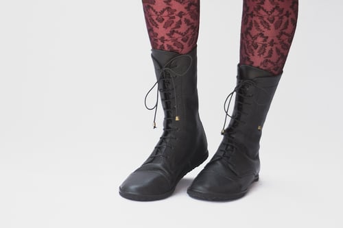 Image of Lace up boots - Impulse in Pebbled Black
