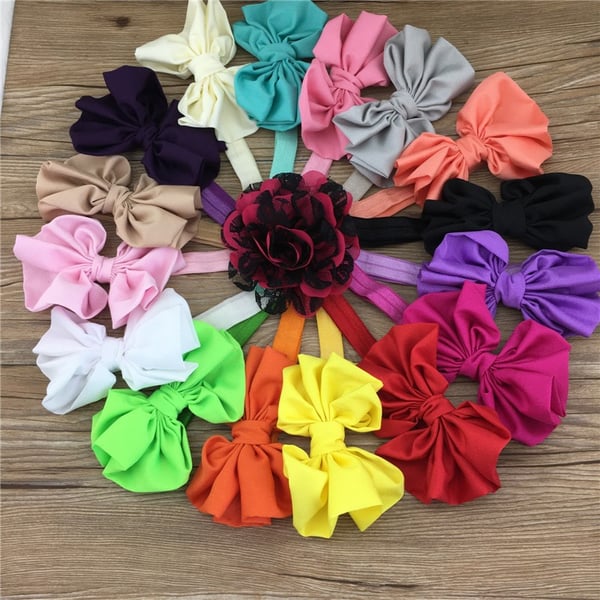 Image of Satin Matte Bow on 5/8 inch elastic-16 colors