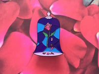 Image 2 of Beauty & the Beast Stained Glass Rose Pin v.1