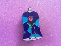 Image 3 of Beauty & the Beast Stained Glass Rose Pin v.1