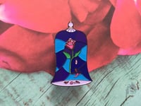 Image 4 of Beauty & the Beast Stained Glass Rose Pin v.1