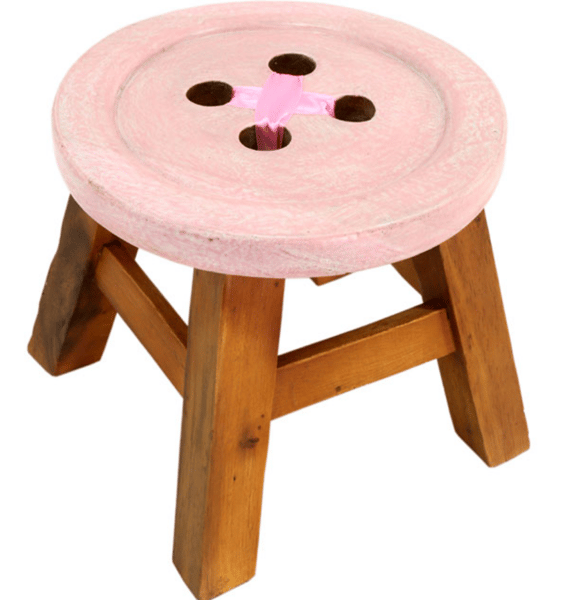 Image of Childrens pink button stool