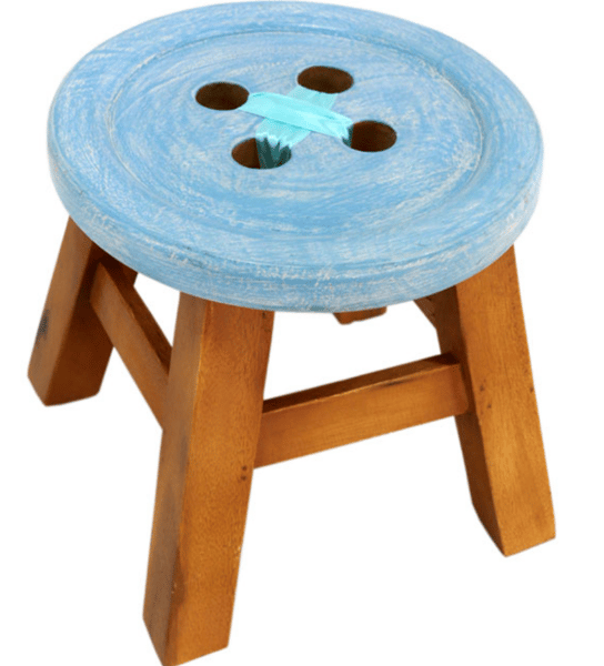 Image of Childrens blue button stool