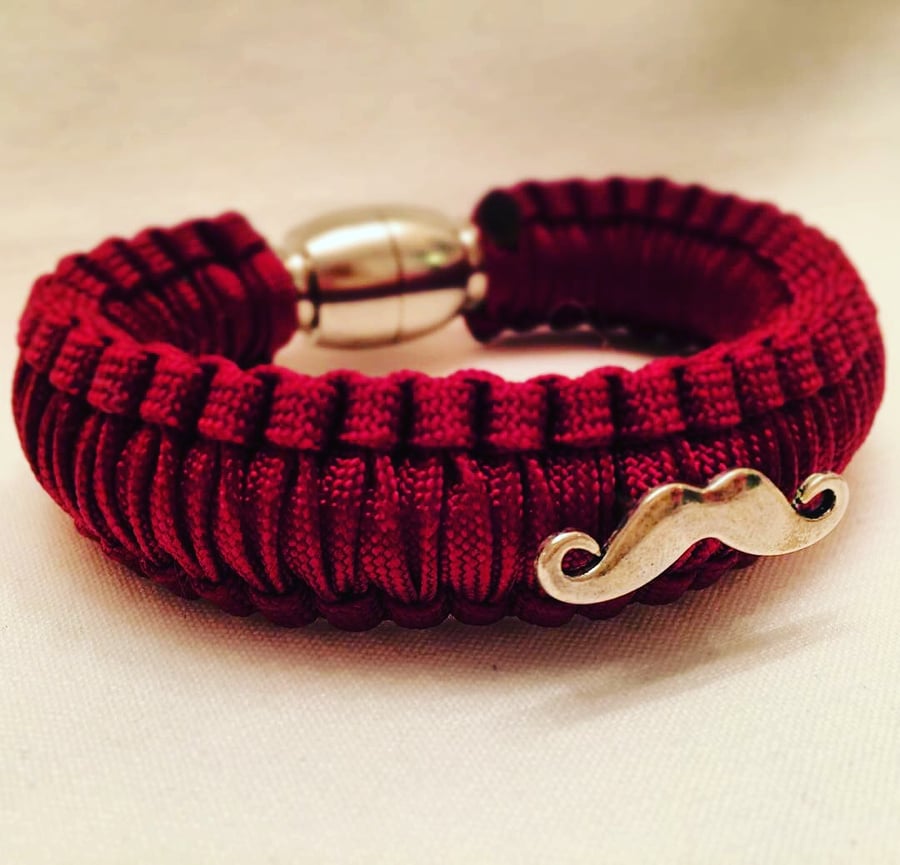 Image of "Ron Burgundy" Ca$hed Out Paracord Pipe Bracelet