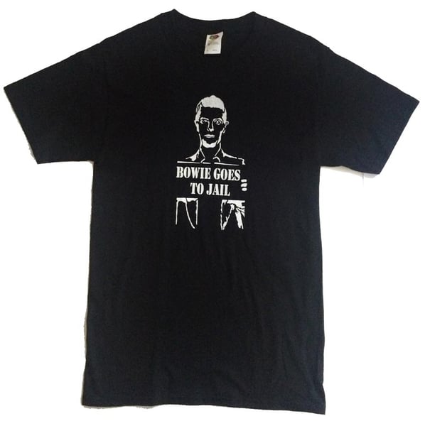 Image of Bowie Goes To Jail T-Shirt (Mens Black)