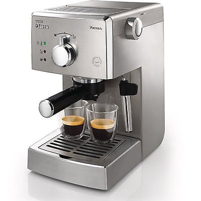 Image of aeco HD8327/47 Brushed Stainless Poemia Manual Espresso Machine Kitchen Bar NEW
