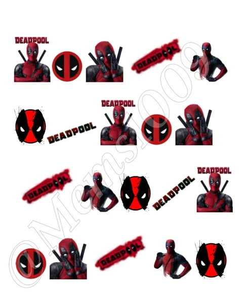 Image of Deadpool Nail decals (Water Decals)