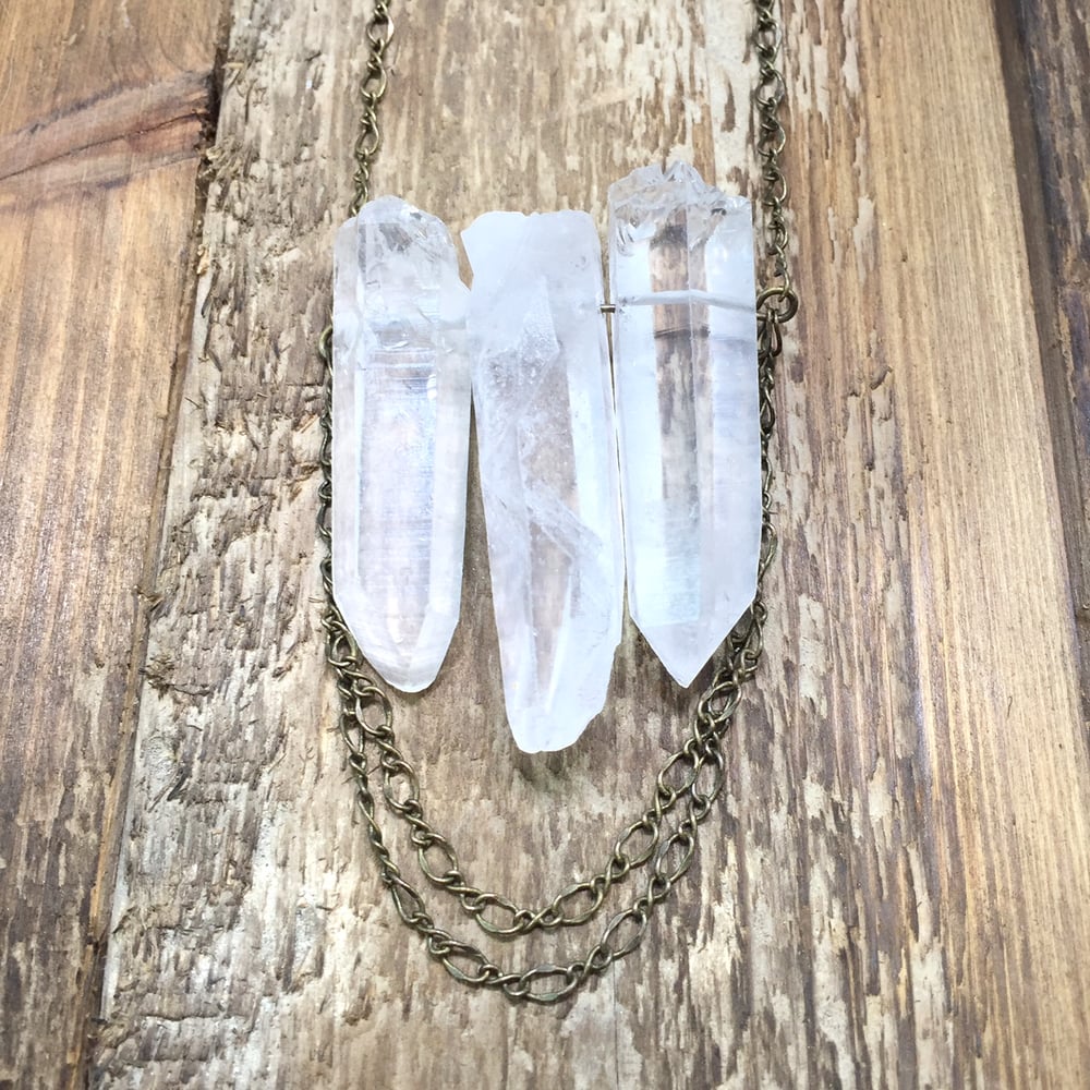 Image of Double Chain Crystal Necklace