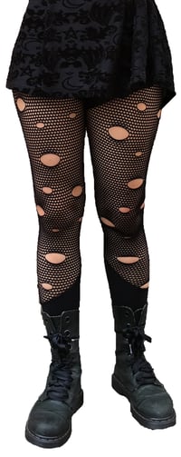 Image 4 of Fishnet with wholes leggings 