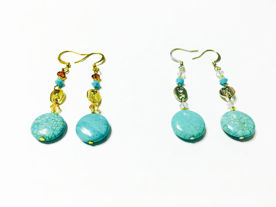 Image of Turquoise Style Dangle Earrings