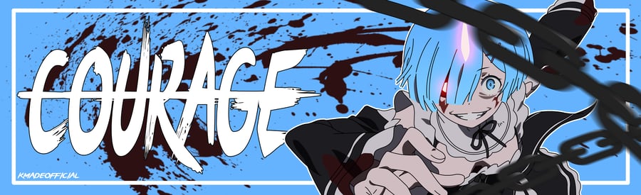 Image of RE:ZERO REM "COURAGE" BOX STICKER
