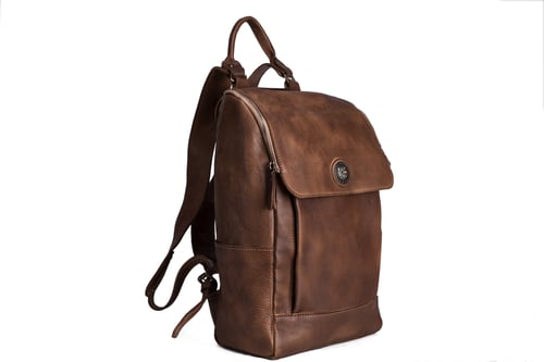 Image of Handmade Vintage Style Vegetable Tanned Leather Backpack, Travel Backpack, School Backpack 9026