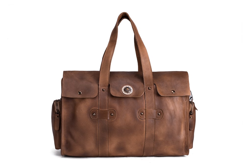 Image of Handmade Vegetable Tanned Leather Travel Bag, Tote Bag, Women Handbag 9035