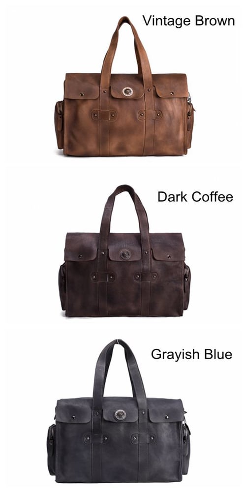 Image of Handmade Vegetable Tanned Leather Travel Bag, Tote Bag, Women Handbag 9035