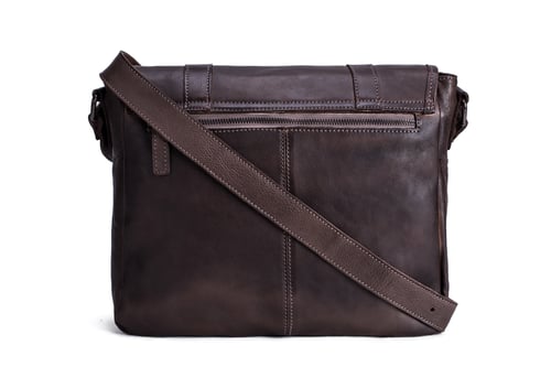 Image of Handmade Vegetable Tanned Leather Men's Messenger Bag, Crossbody Bag, Satchel Bag 9042