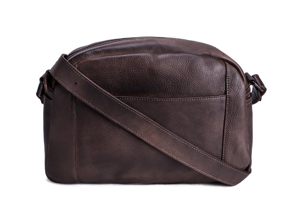 Image of Handmade Vegetable Tanned Leather Men Messenger Bag, Crossbody Bag, Satchel Bag 9030