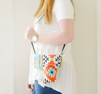Image 1 of Camera Bag for Travel Aztec Turquoise and Red Cotton Camera Case by Camera Coats 