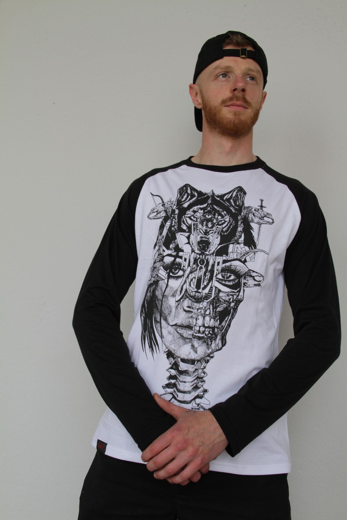 Image of Wolf Lady of the Apocalypse Contrast Long Sleeve Raglan Tee