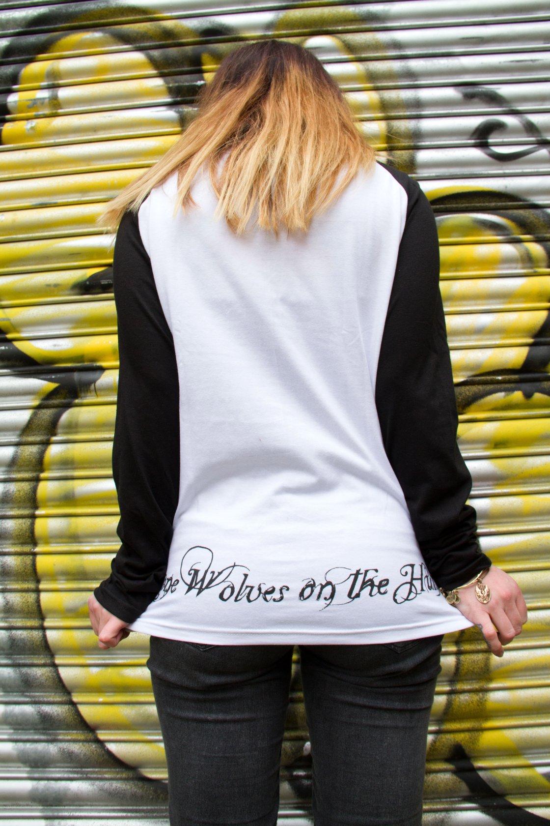 Image of Wolf Lady of the Apocalypse Contrast Long Sleeve Raglan Tee