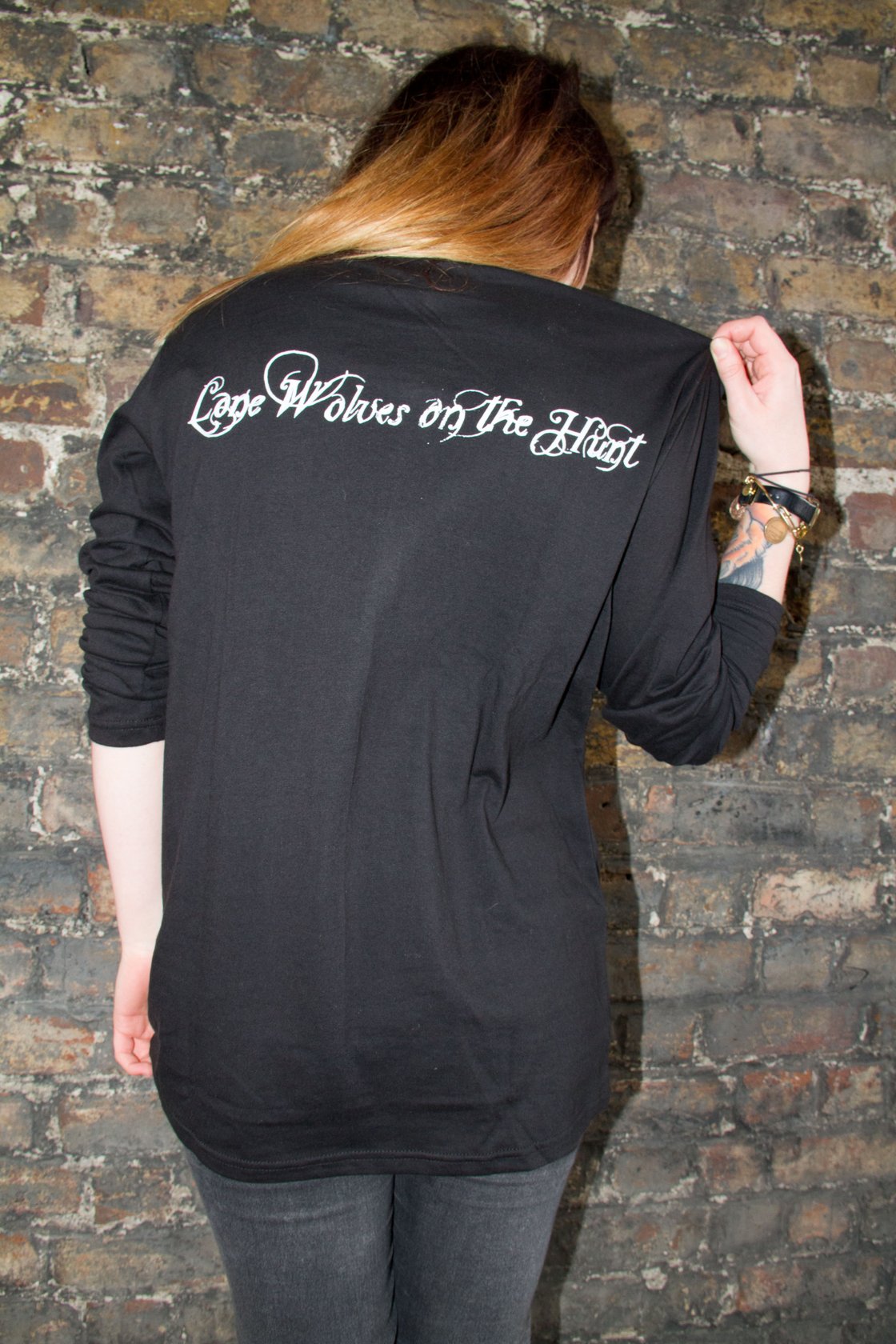 Image of Wolf Lady of the Apocalypse Black Long Sleeve Tee