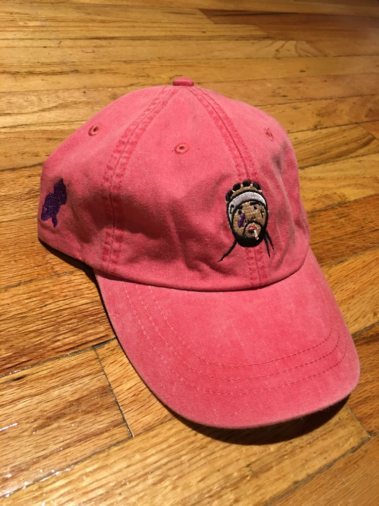 Image of A$AP YAM$ "LITTLE NEWPORT" SALMON DAD HAT.