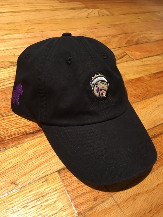 Image of A$AP YAM$ "LITTLE NEWPORT" BLACK DAD HAT.