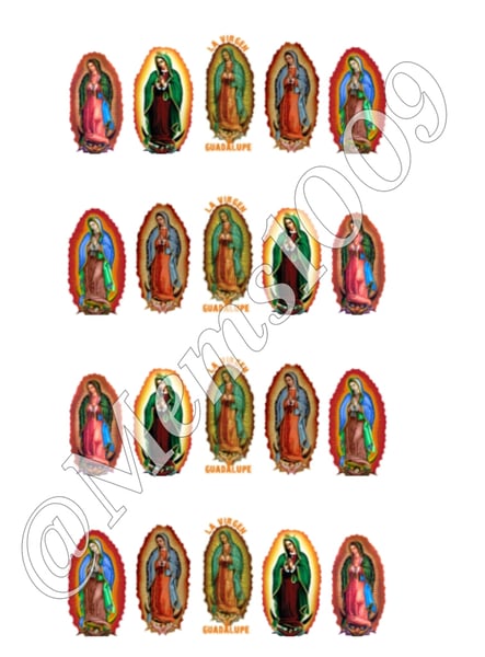 Image of Guadalupe Nail Decals (water decals) Virgin Mary Nail Decals