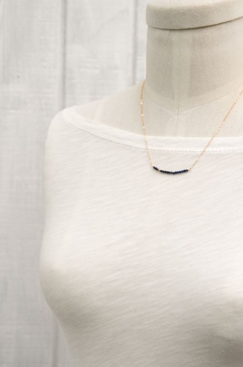 Image of Lapis lazuli line necklace 14kt gold-filled