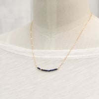 Image 3 of Lapis lazuli line necklace 14kt gold-filled
