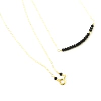 Image 3 of Black spinel line necklace 14kt gold-filled