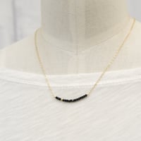 Image 4 of Black spinel line necklace 14kt gold-filled