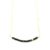 Image 1 of Black spinel line necklace 14kt gold-filled