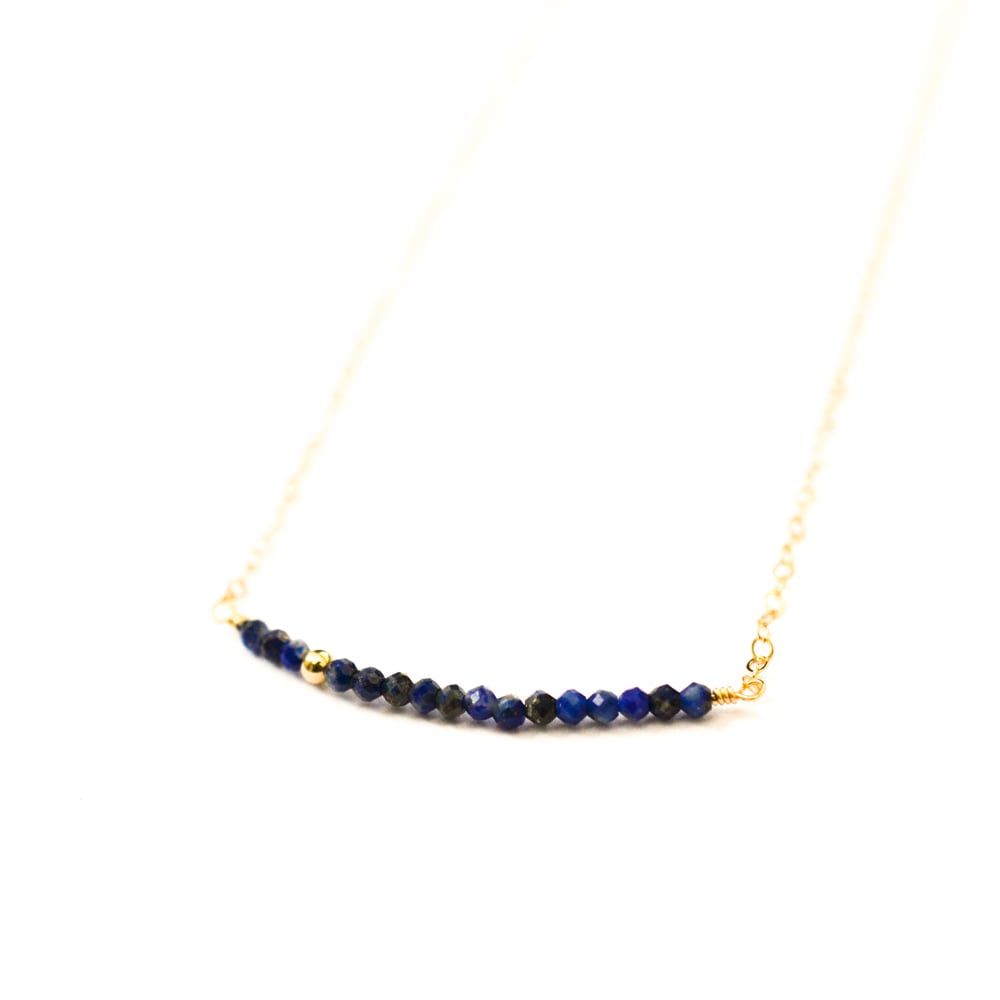 Image of Lapis lazuli line necklace 14kt gold-filled
