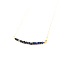 Image 1 of Lapis lazuli line necklace 14kt gold-filled