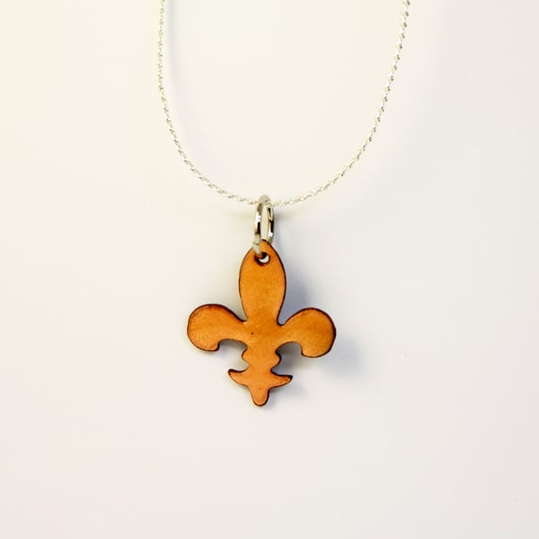 Image of Kentucky State Collection: Fleur de Lis Copper Enameled Necklace